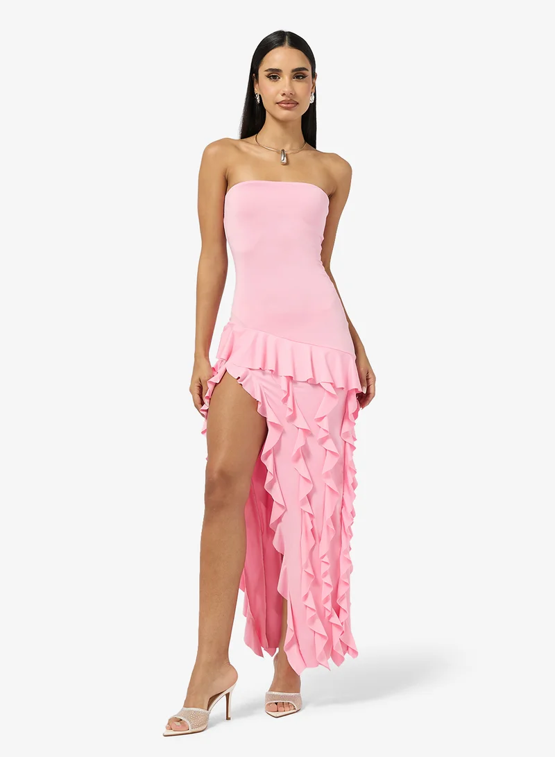 Ginger Bandeau Waterfall Ruffle Dropwaist Dress